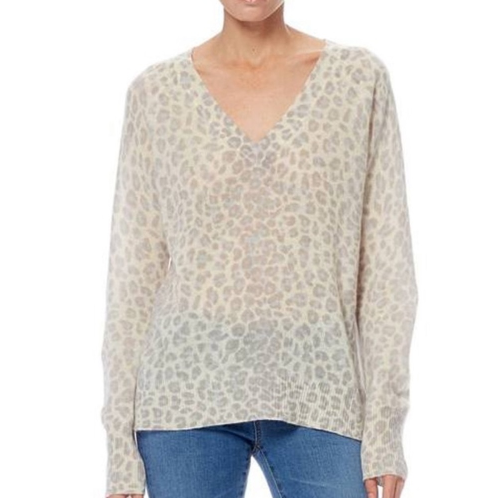 360 Cashmere Sylvia Leopard Sweater Cashmere Top